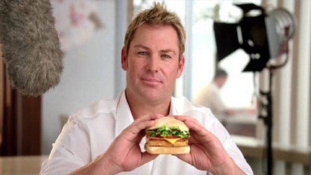 Warnie's appearance in ads for the McDonald's Legend Chicken Burger was brilliant timing.