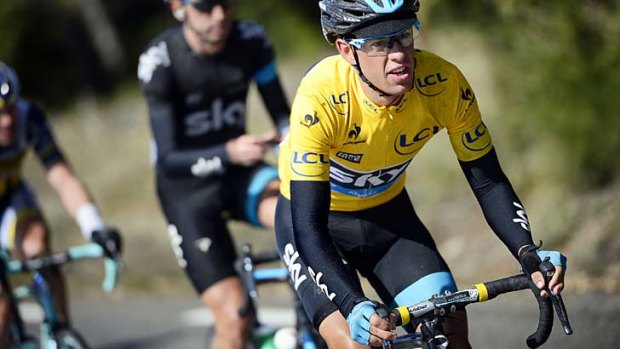 Sitting duck: Richie Porte is feeling the pressure of wearing the yellow jersey in the Paris-Nice stage race.