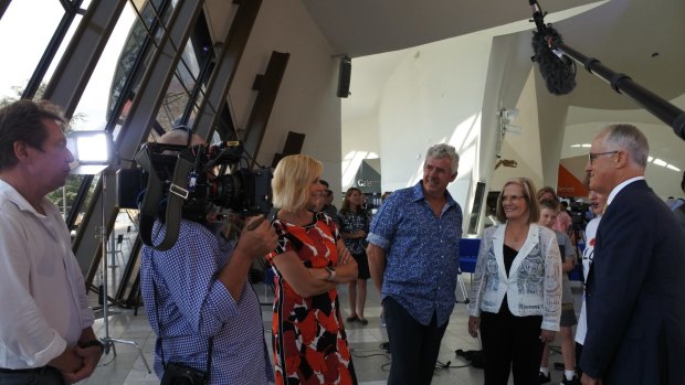 A 60 Minutes crew including presenter Liz Hayes was at the museum as part of a profile it is preparing on Mr Turnbull.