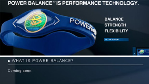 If you visit the Power Balance website and click the "learn more" link (top image), you are directed to a link with no information on how the product actually works.