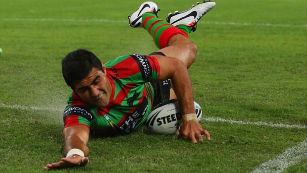 Red and greener pastures: former Bulldog Bryson Goodwin has landed on his feet since joining Souths.