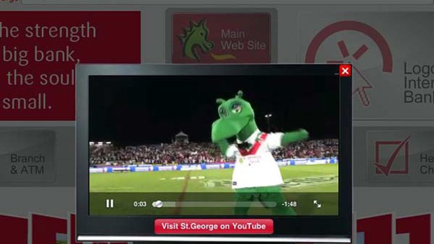 St George's iPad app integrates the bank's YouTube channel.
