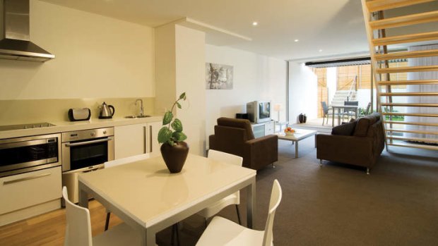 The accommodation for a family getaway is spacious, self-contained and within a five-minute walk of the centre of town.