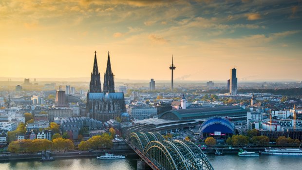 Cologne’s skyline is dominated by its twin-towered cathedral.