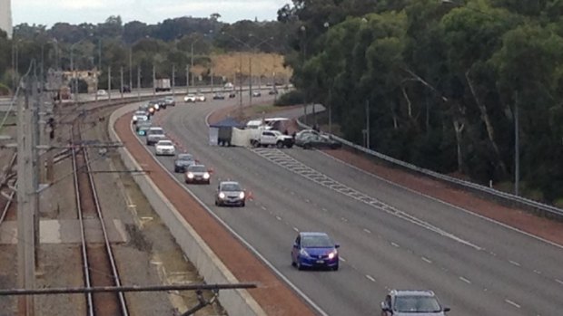 Officers saw a shirtless Timothy Vickery walking in and out of the emergency lane on the Mitchell Freeway.