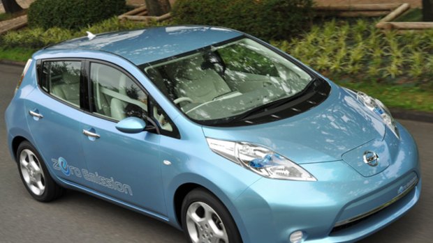 Nissan's Leaf plug-in electric car.