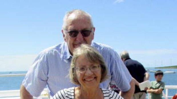 Don and Sue Burnett at Pelorus Island on the Great Barrier Reef.