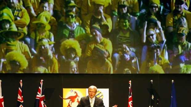Prime Minister Kevin Rudd launches Australia's bid to host soccer's World Cup in Canberra.