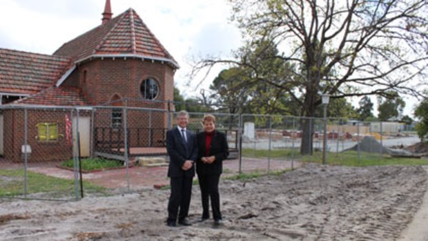 Minister Bill Marmion and Sister Kate development committee chairwoman Sue Gordon at the site of the development.