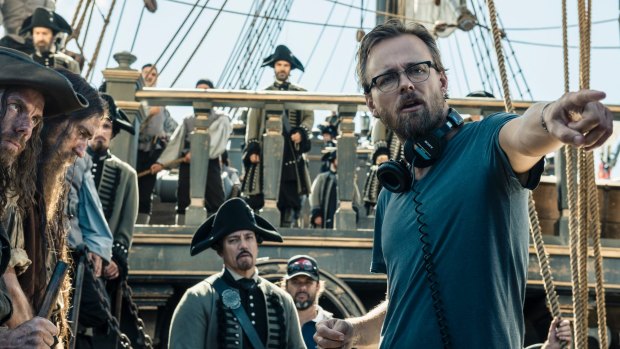 Director Joachim Ronning on the set of Pirates of the Caribbean: Dead Men Tell No Tales.