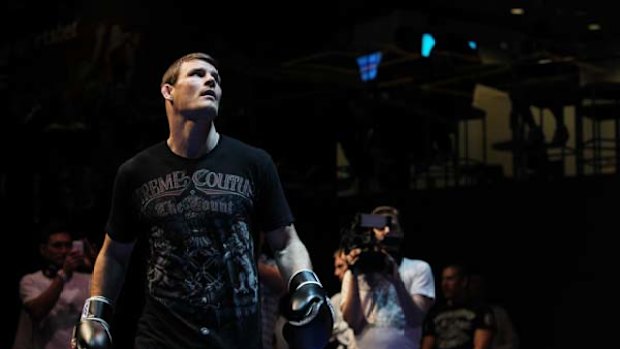 Not happy . . . Michael Bisping in Sydney yesterday.