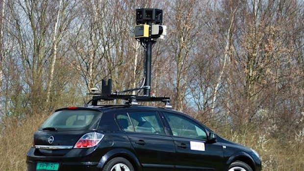 One of Google's specially-equipped street mapping cars.