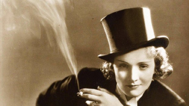 Erotic ... Marlene Dietrich donned a tuxedo for her starring role in the 1930 film Morocco.