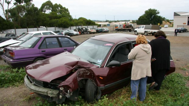 Teen driver ... the car involved in the Colac crash.