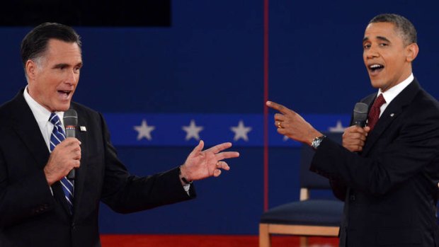 Don't cross the line &#8230; Barack Obama and Mitt Romney go at each other in the second presidential debate. Snap polls and big media outlets gave the debate to Mr Obama, but by a far smaller margin than Mr Romney won in the previous encounter.