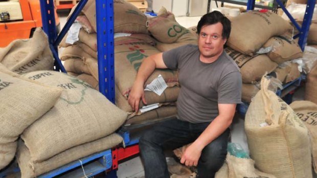 Magic beans &#8230; for Bill Parianos, the work flows from bags to cups, with roasting of up to two tonnes of coffee a week in between.