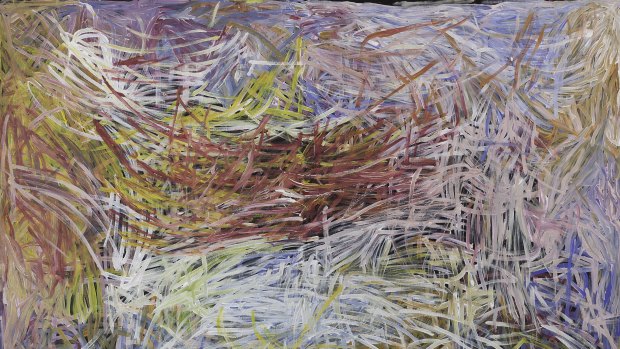 Emily Kame Kngwarreye's <i>Wild Yam V</I> (1995) is among some of the impressive pieces on show from the Hassall Collection.