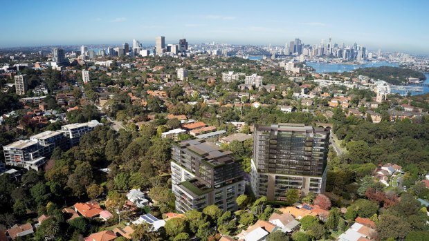 Artist impression of new development at Holdworth Street, St Leonards, where a block was sold for $66 million. 
