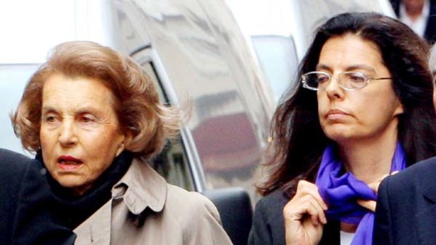 Dispute settled ... Liliane Bettencourt, left, and her daughter Francoise Bettencourt-Meyers.