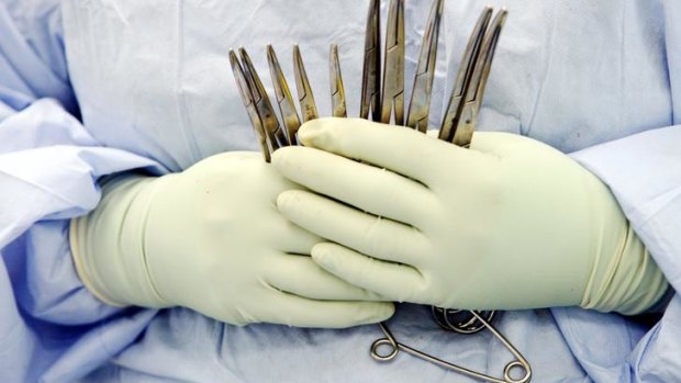 There were 44 cases of  surgical instruments or other material left in  patients,  requiring  second operations.