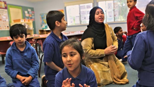 Invaluable &#8230; Rizwana Ijaz teaches 120 students in her classes in Urdu, the language of Pakistan. Hampden Park Public is the only school in the state to offer it.
