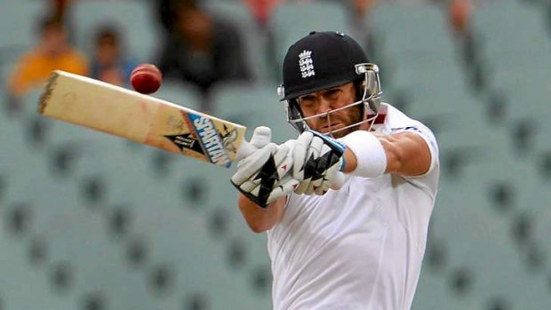 Hitting out: England batsman Matt Prior.
