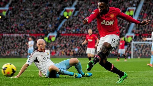 Opening salvo: Danny Welbeck scores Manchester United's first goal.