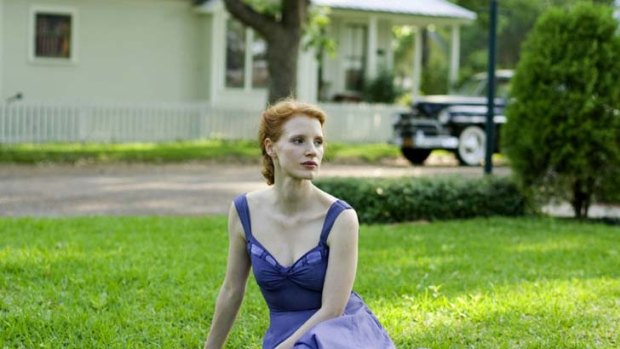 Plum role ... Jessica Chastain toiled in small indie films before joining Brad Pitt and Sean Penn in The Tree of Life.