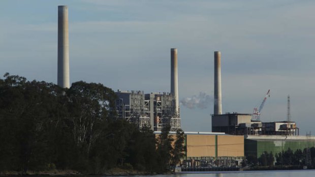 The Vales Point power station on Lake Macquarie, near Newcastle.