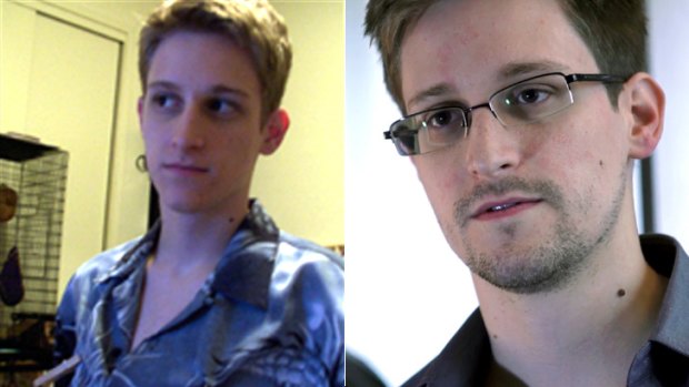 Then and now: A teenage Edward Snowden in 2002, left, and a more recent picture, right.