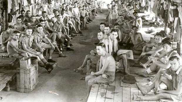 Held: Australian prisoners of war in Changi Jail, Singapore. Those who worked on the Thai-Burma Railway suffered badly.