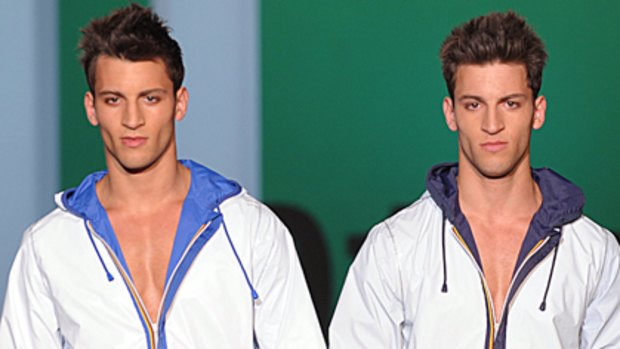 Twins are in ... but super skinny male models are out this year.