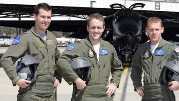 The primary and back up crews for the last ever F-111 Riverfire dump and burn 2010. Flight Lieutenant's Mat Michell, Conrad Stalling, Andrew Kloeden and Wing Commander Michael Gray, Commanding Officer No.6 Squadron.