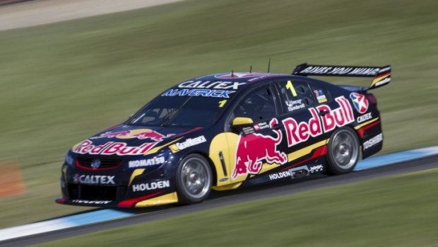 V8 Supercar pacesetter Jamie Whincup in his Holden at Sandown on Saturday.