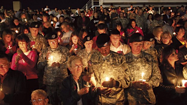 Mourners at Fort Hood