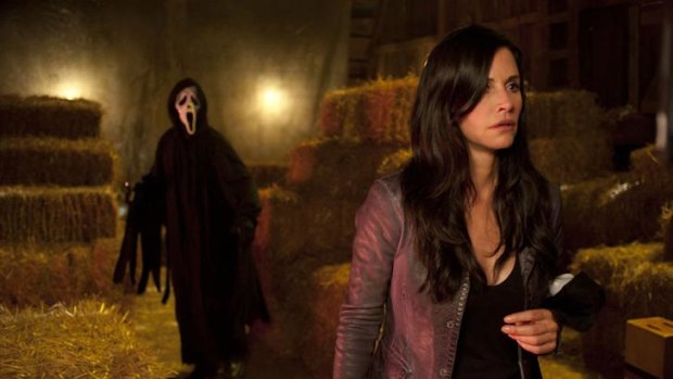 Courteney Cox in a scene from <i>Scream 4</i>.