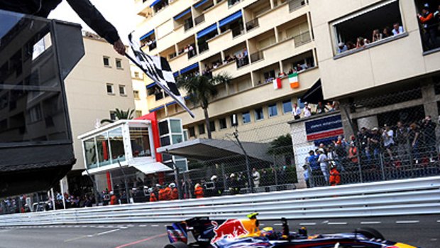 Mark Webber leads a Red Bull one-two in Monaco.
