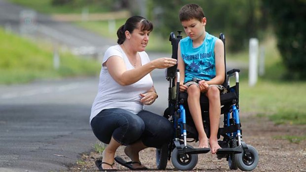 Debbie Waller with her disabled son Keeden.