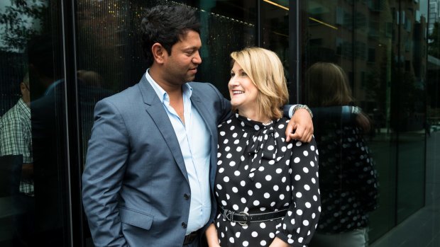 Sue Brierley and Saroo, who have had their story made into the movie Lion.