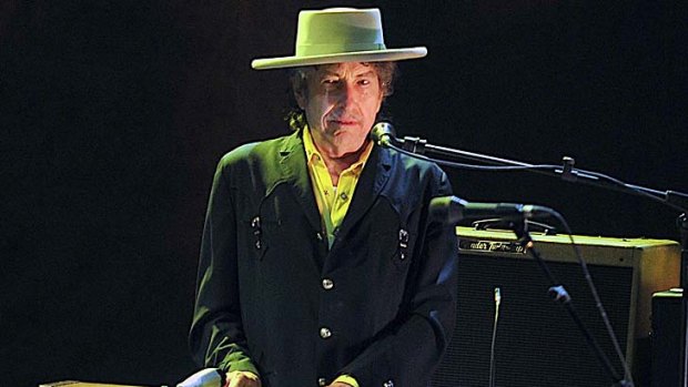 Bob Dylan on stage in Beijing.