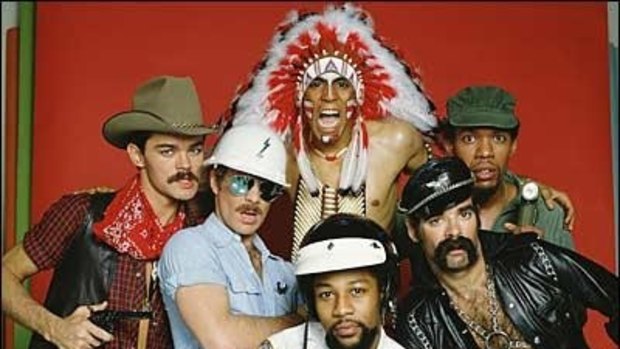 The Village People in their heyday, but another line-up led by original cop, Victor Willis, are the ones coming to Australia in December.