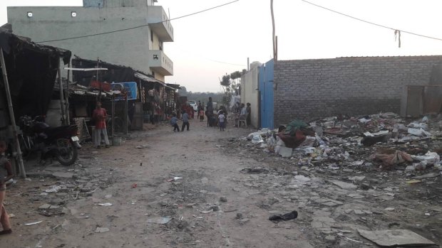 The informal refugee settlement in Madanpur Khadar, New Delhi.