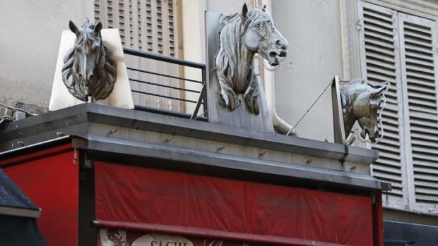 A butcher shop in Paris. In France, eating horse is perfectly acceptable.