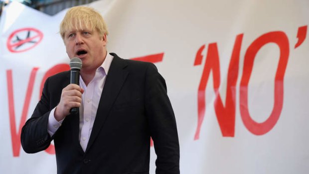 Vocal: Mayor of London Boris Johnson attends a protest against a third runway at Heathrow.