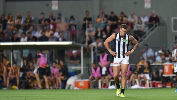 Collingwood's Jesse White will play his 100th AFL game at the weekend. 