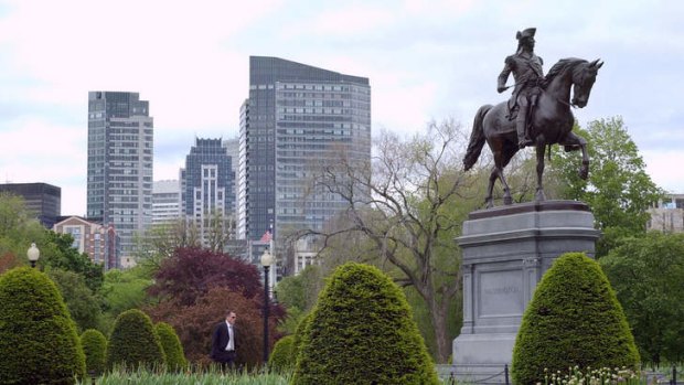 A statue of George Washington in the Boston Public Garden.
