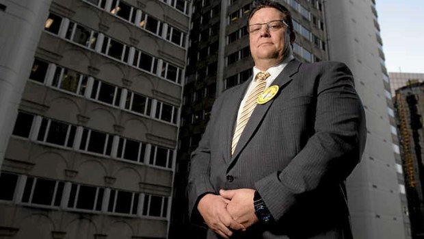 High-profile candidate: Glenn Lazarus in Brisbane on Tuesday.