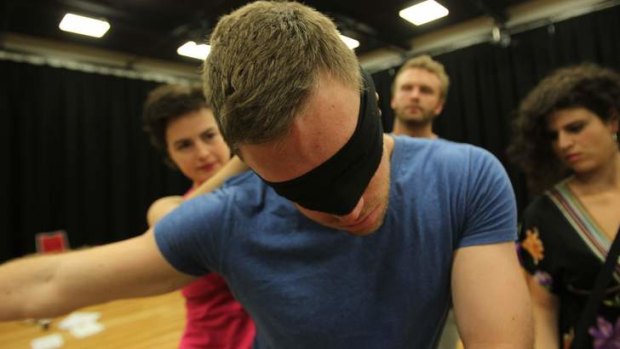Menacing: Lee Jones joins other Ensemble Theatre cast members in a series of physically challenging rehearsals for <em>Frankenstein</em>.