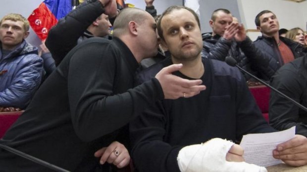 Protest leader Pavel Gubarev took control of Donetsk's regional government building.