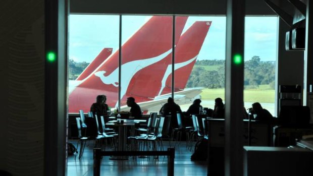 Qantas passengers at Melbourne Airport.